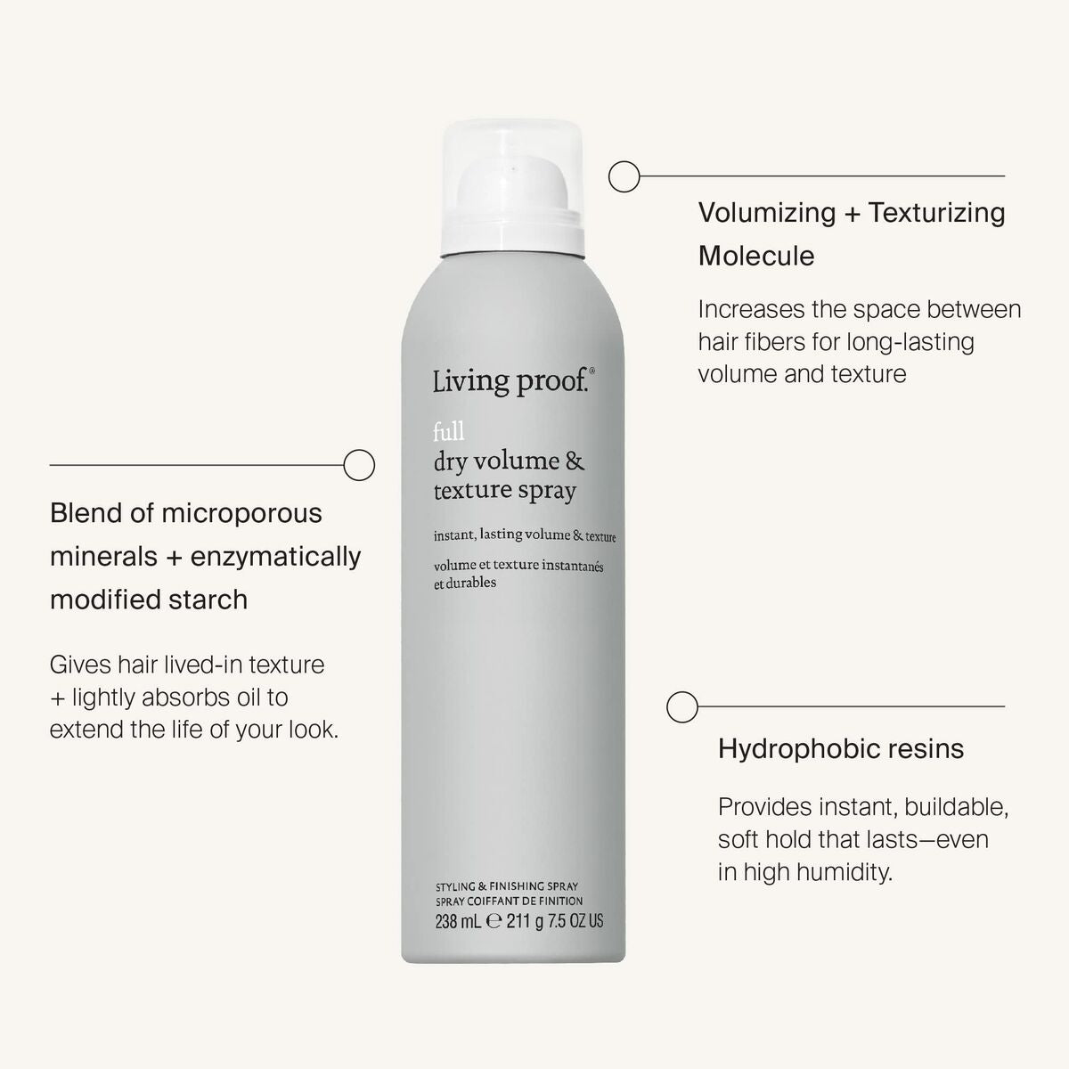 Spray para Dar Volumen Living Proof Full 238 ml Texturizador