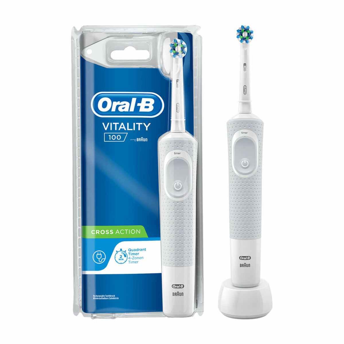 Elektrische Zahnbürste Vitality Cross Action Oral-B Weiß (1 Stücke)