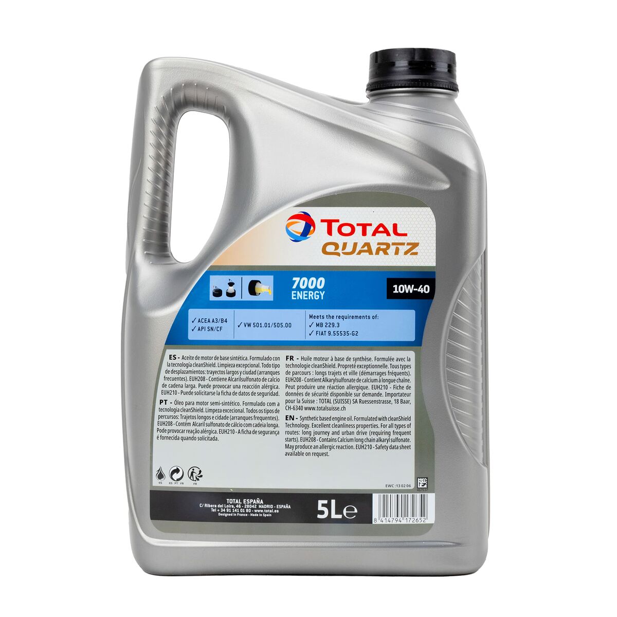 Car Motor Oil Total 7000 ENERGY 10W40 5 L