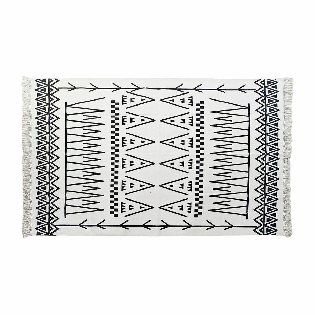 Carpet DKD Home Decor Black White Ikat (120 x 180 x 0,7 cm)