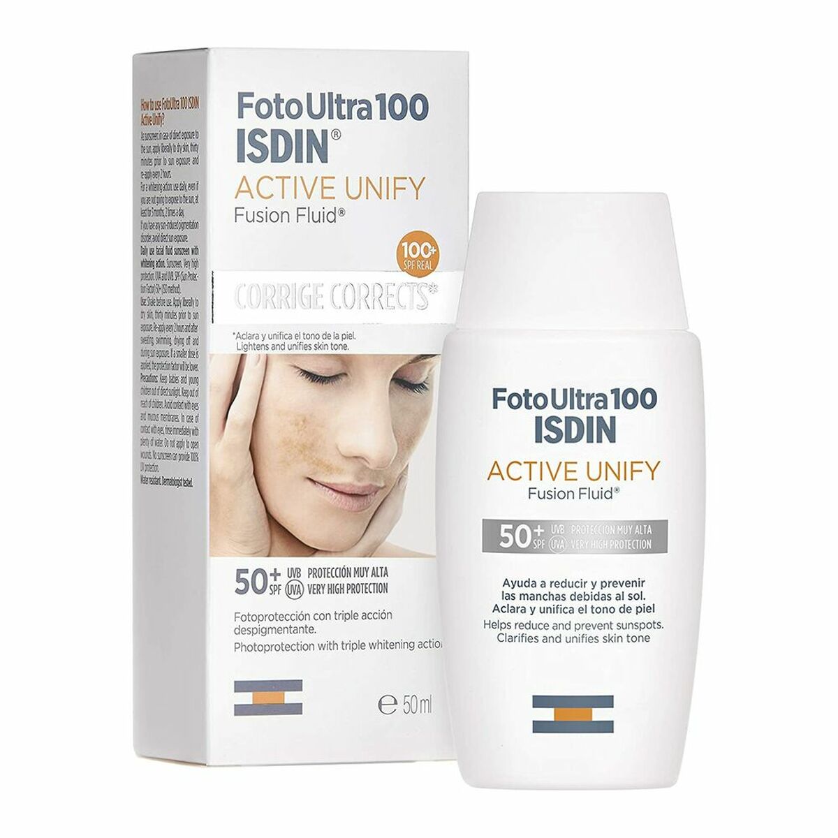 Protector Solar Facial Isdin Foto Ultra 100 Active Unify Tratamiento Antimanchas Spf 50+ (50 ml)